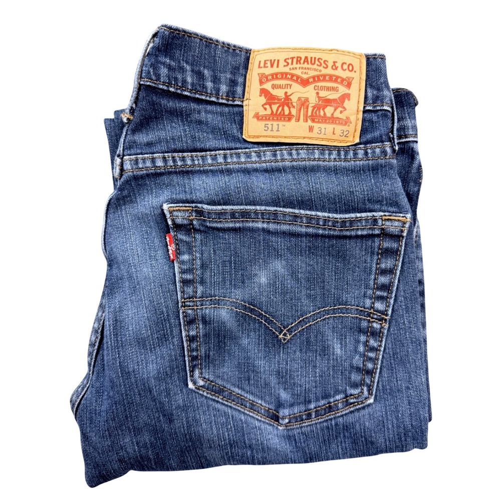 Levis 511 Slim Fit Mens Jeans Blue Denim W31 L32 04511-1150 Medium Wash